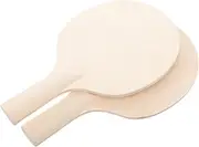 2pcs Boys and Girls Table Tennis Rackets DIY Wooden Paddle Toys Enhance Skills Safe Reusable for Sports and Parent-Child Interacti