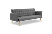 Sarantino 3 Seater Modular Linen Fabric Sofa Bed Couch Armrest Grey