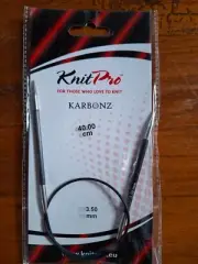KnitPro Karbonz Fixed Circular Knitting Needles - 40cm 3.50mm