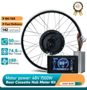 48V 1500W 20-29inch 700C E-Bike Rear Cassette Non-gear Hub Motor Wheel Kit