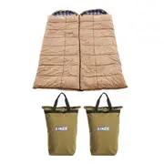 2x Premium Sleeping bag -5°C Left and Right Zipper + 2x Doona Pillow Canvas Bag