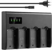 4 Channel NP F Battery Charger with LCD Screen Power Adapter Compatible with
