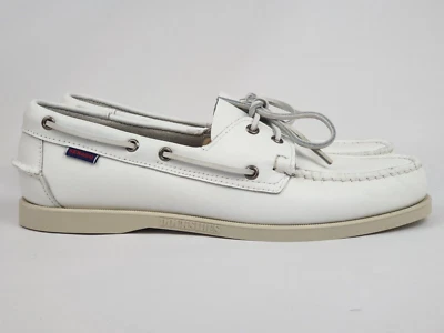 Sebago Docksides Portland 'White' Leather boat shoe (US12) authentic sperry