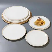 在飛比找ETMall東森購物網優惠-密胺創意西餐平盤仿瓷酒店餐廳塑料圓形菜盤自助餐盤子商用牛排盤