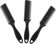 3pcs Hair Scissors Comb Womens Razors for Shaving Face Razor Blades for Men Salon Thinning Shears Hair Shears Salon Hair Cutting Kit Double Side Haircut Scissors Hair Cutter Black BELLIFFY