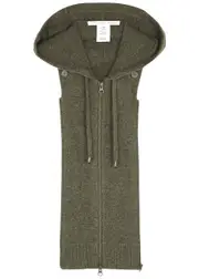 Veronica Beard Hooded Cashmere Dickey - Khaki - One Size One Size