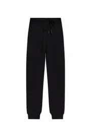 Iceberg Logo Patch Drawstring Elastic Waist Pants S,L Black