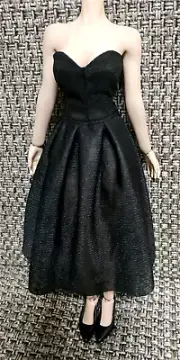 1:6 Black Tube Top Dress Skirt Clothes For 12" Female Phicen Suit Figure