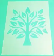 TREE Stencil Detailed Leaf Leaves Standing Design 8.5" x 11" Plastic Sheet BK8
