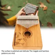 17 Keys Kalimba Magpie Pattern Mahogany Thumb Piano With Tuning Hammer Gift For
