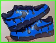 Custom Air Force 1 Military Blue Icy Black /Air Force 1 Custom Shoes NEW IN BOX