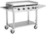 BeefEater Clubman Stainless Steel 4 Burner BBQ & Trolley w/ Stainless Hotplate
