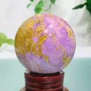 340gNatural Purpurite Quartz Sphere Crystal Ball Healing Reiki Decoration GA5300
