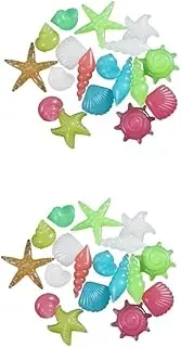 DOITOOL 2sets 60-Piece Man-Made Pebble Stones Luminous Glow Stones Decorative Aquarium Gravel Safe for Children 60pcs*2