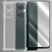 9H Tempered Glass Screen Protector Gel Soft Silicone Case f OnePlus Nord N30 5G
