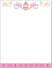 Cupcake Letterhead Laser & Inkjet Printer Paper (25 Sheets)