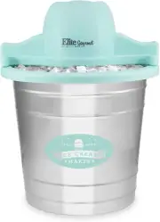 Electric Motorized Maker Sorbet Ice and Rock Salt 4 Quart Freezing Canister Mint