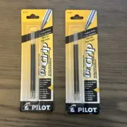 Pilot Dr. Grip Ball Point Pen Refill, Medium, Black 77227 2 Packs Of 2