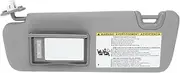 X AUTOHAUX Left Driver Side Sun Visor Fit for Toyota Highlander 2014 2015 2016 2019,with Vanity Light | Makeup Mirror | Grey Front Left Sun Protection Shade Replaces No.74320-0E074-B0