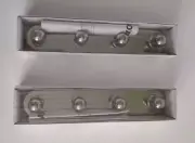 NIP set of 2 IKEA Voxnan Towel Rack Wall Hanger with 4 Knobs Silver Chrome NEW