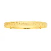 Gold Plated Silver 40mm Oval Engraved Expandable Children's Bangle