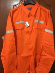 6 x Worksense Hi Vis Work Shirts Size 6XL Orange Flame Resistant Cotton RRP$60