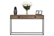 Contemporary Golden Black Hallway Console Table with Drawers
