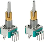 xuefu 2PCS EC11EBB24C03 Dual Axis Encoder with Switch 30 Positioning Number 15 Pulse Point Handle 25mm
