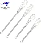4 Pack Mini Wire Kitchen Whisks Small Egg Whisk Gravy Sauce Mini Whisk Silver-Ea