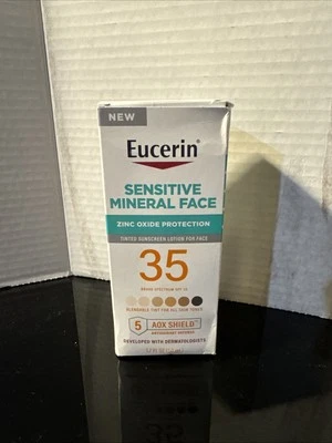 Eucerin Sensitive Mineral Face SPF 35 TINTED Sunscreen for face 1.7oz 01/26