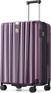 Hanke Underseat Carry On Luggage Suitcase with Wheels 14in 16in 20in 24in 29in Spinner TSA Luggage Lighweight PC Hardside Rolling Suitcases Travel Bag, Purple, Expandable 24 Inch