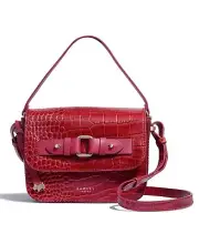 $228 Radley London Agnes Street Small Croc Embossed Rich Red Leather Crossbody