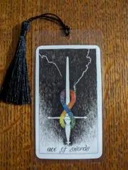 ACE OF SWORDS Bookmark Tarot Card Wild Art Deck Handmade Xmas Gift Oracl CLARITY