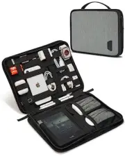Electronics Organizer,Travel Cable Organizer Storage Bag,Water Resistant Grey