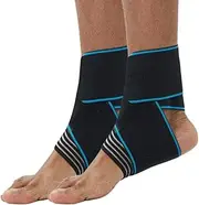 2 Pack Ankle Support Brace, Adjustable Foot Braces for Men and Women,Ankle Sleeve for Plantar Fasciitis, Achilles Tendon, Minor Sprains, Sports