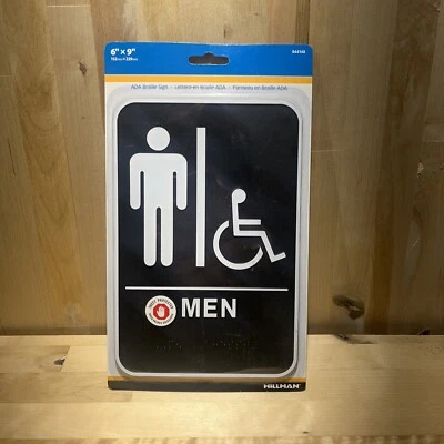 MEN’S HANDICAPPED ACCESSIBLE RESTROOM BATHROOM SIGNS 6X9