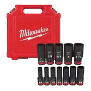 Milwaukee SAE Impact Socket Set 1/2" Drive Deep w/ Storage Cases (12-Piece)