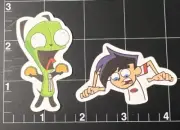 Lot of 2 Invader Zim GIR Danny Phantom Nickelodeon Vinyl Sticker Decal Guitar