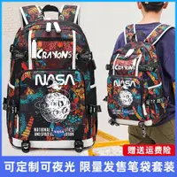 在飛比找ETMall東森購物網優惠-NASA卡迪頓聯名男初中夜光雙肩包