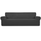 Dyiom Sofa Cover Furniture Couch Protector w/ Elastic Bottom Polyester Dark Gray
