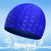 Breathable Sharkskin Fabric Swimming Cap for Hair and Ears Protect (Black/Blue)