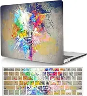 Hard Case Compatible with MacBook Pro 14 inch Case 2021 Model A2442 M1 Pro / M1 Max with Retina Display & Touch ID, Plastic Shell Cover Case & Keyboard Cover Skin - Colorful Bulb