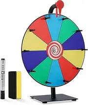 Bollmisde 12 Inch Prize Wheel, Spinning Wheel for Prizes, 10 Slots Spinner Wheel with Stand, Perfect Spin The Wheel Game for Parties, Events, and Classroom Activities