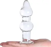 NewMaxer 5.5x1.9 Inch Large Glass Butt Plug G-spot Massager Crystal Anal Plug Butt Plug Anal Trainer Sex Toy