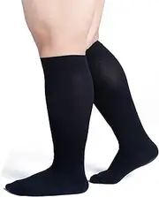 Yellow-Price Compression Socks Medical Wide Calf S/M/L/XL/XXL/3XL/4XL Size Flight Socks15-20 mmHg for Fatigue, Pain, Leg Swelling, Mens Women Compression Socks