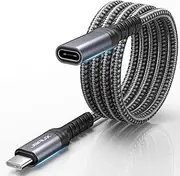JSAUX USB C Extension Cable 2M, USB C 3.2 Extender Cord [Male to Female] Support PD 100W/5A | 10Gbps Sync Transfer | 4K Video | Compatible with iPhone 16/15/Pro/Max, USB C Hub, MacBook, Steam Deck