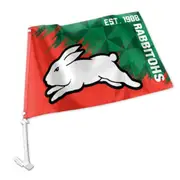 South Sydney Rabbitohs NRL Clip on Window CAR Flag includes Pole