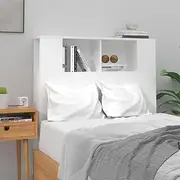 Headboard Cabinet High Gloss White 100 cm, King Headboards for Bed Frame, Wood Wall Mounted, Adjustable, Queen Size, Cama, Tall, Only