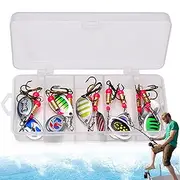Trout Fishing Lure, Bass Spinner Bait, Bass Spinner Bait Trout Spinner Sequin Fishing Spinner - 10X Metal Spinner Bait Fishing Tackle Trout Lure with Tackle Box, Fishing Lure Kit, Fishing Accessories