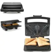 2 Slice Deep Dish Sandwich Maker+Non Stick Jaffle Iron Toastie Maker.